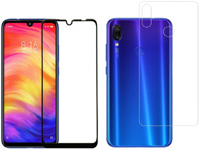 ELEF Front and Back Tempered Glass for Xiaomi Redmi Note 7 Pro Front 11D Black Tempered Glass Back 0.3mm Flexible Trink(Pack of 2)