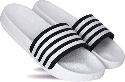 SUSON Men Slides(White, Black , 6)