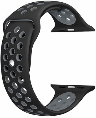 Frazil Soft Silicone Sport 42mm/44mm Band Black and Grey Air Hole Smart Watch Strap(Black, Grey)