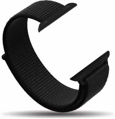Juberous Soft Lightweight Breathable Nylon Loop Sport 42mm/44mm Band Black Smart Watch Strap(Black)