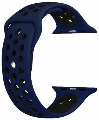 Frazil Soft Silicone Sport 38mm/40mm Band Blue and Black Air Hole Smart Watch Strap(Blue, Black)