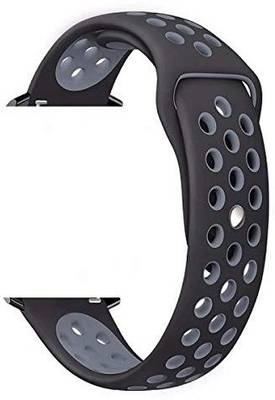 Laksh Watch Strap Silicone Belt 22mm Compatible with Noise Noisefit Endure Classic Smartwatch Sports Dot Band black and grey Smart Watch Strap