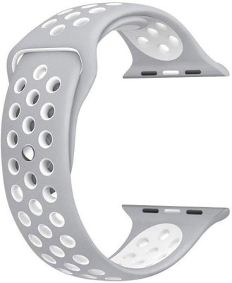 Juberous Soft Silicone Sport 42mm/44mm Band Grey and White Air Hole Smart Watch Strap(Grey, White)