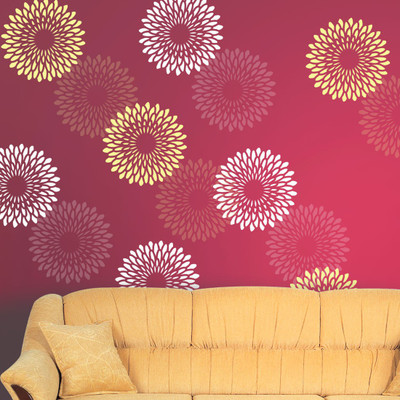 Decorze DFS-03 Reusable Flower Stencil 190 micron Stencil(Pack of 1, Flower )