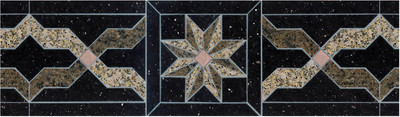 WALLDESIGN 914.4 cm Decorative Marble Stone Inlay Pattern Black Wall Border - 3 inch width by 30 ft length - Extra Large Self Adhesive Sticker(Pack of 1)