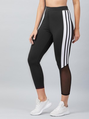 BLINKIN Striped Women White, Black Tights