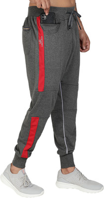 UZARUS Colorblock Men Grey Track Pants