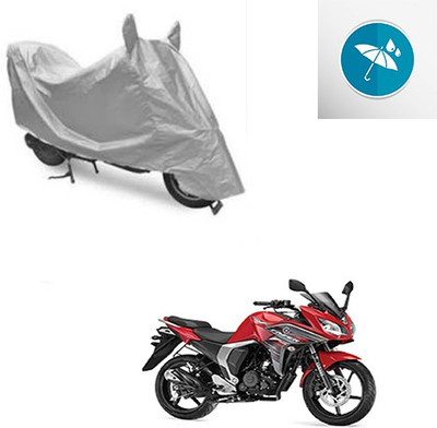 SRENTERPRISES Two Wheeler Cover for Yamaha(Fazer, Silver)
