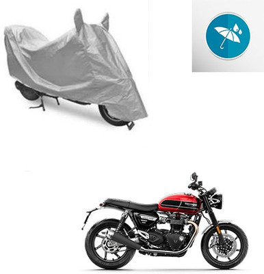 SRENTERPRISES Two Wheeler Cover for Triumph(Twin, Silver)