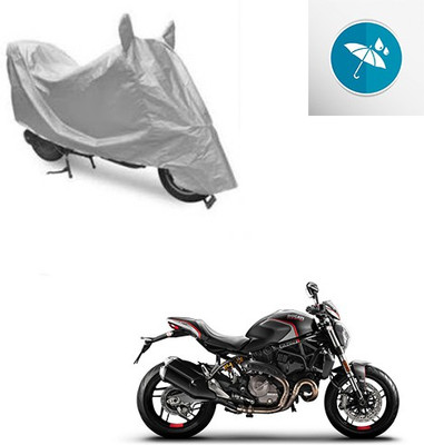 SRENTERPRISES Two Wheeler Cover for Ducati(Monster 82, Silver)