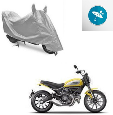 SRENTERPRISES Two Wheeler Cover for Ducati(Scrambler, Silver)