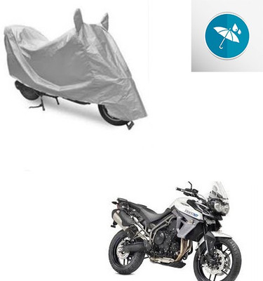 SRENTERPRISES Two Wheeler Cover for Triumph(Tiger 800 XR, Silver)