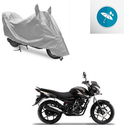 SRENTERPRISES Two Wheeler Cover for Bajaj(Discover 150 s, Silver)