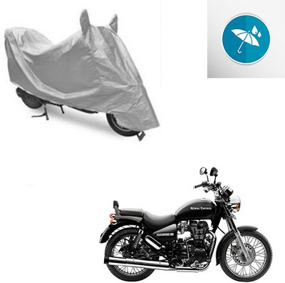 Atulit enterprises Two Wheeler Cover for Royal Enfield(Thunderbird 500, Silver)