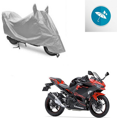 SRENTERPRISES Two Wheeler Cover for Kawasaki(Ninja 250, Silver)