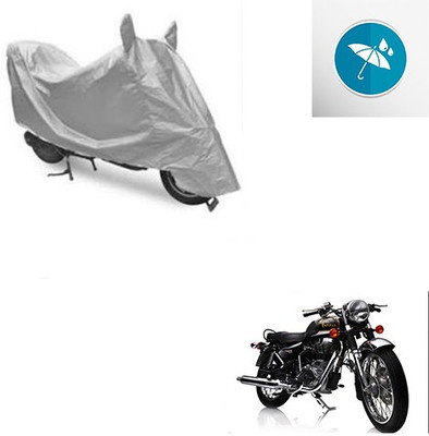 SRENTERPRISES Two Wheeler Cover for Royal Enfield(Electra Delux, Silver)