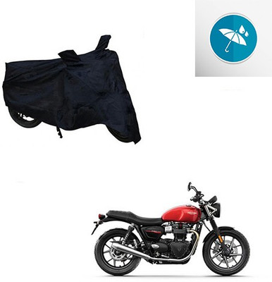 RPSENTTERPR Waterproof Two Wheeler Cover for Triumph(Twin spark, Black)