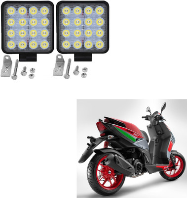 AuTO ADDiCT 16-leds-square-bk-156 Fog Lamp Motorbike LED for Aprilia (12 V, 48 W)(SZX, Pack of 2)