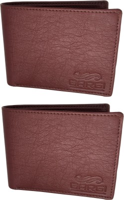 Gargi Men Brown Artificial Leather Wallet(3 Card Slots, Pack of 2)