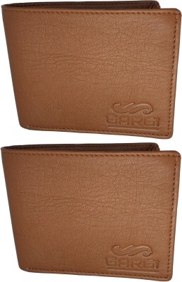 Gargi Men Trendy, Formal Tan Artificial Leather Wallet(5 Card Slots, Pack of 2)