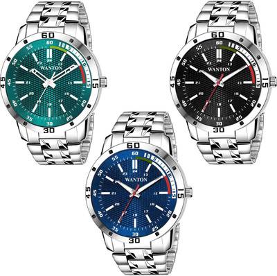 WANTON Steel chain attractive combo watch for men and boys with stylish dial Analog Watch  - For Boys