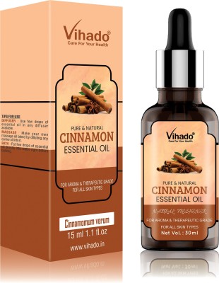 Vihado Cinnamon Bath Essential Oil Cinnamomum verum aka Dalchini - 15 ml (Pack of 1)(15 ml)