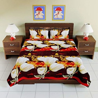 SAM GALAXY 160 TC Polycotton Double, King Jaipuri Prints Flat Bedsheet(Pack of 1, Brown)