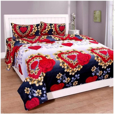 LOXICA FAB 175 TC Polycotton Double Printed Flat Bedsheet(Pack of 1, Multicolor)