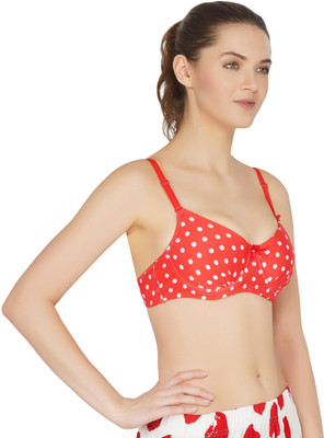TOMKOT Women Push-up Lightly Padded Bra(Red)