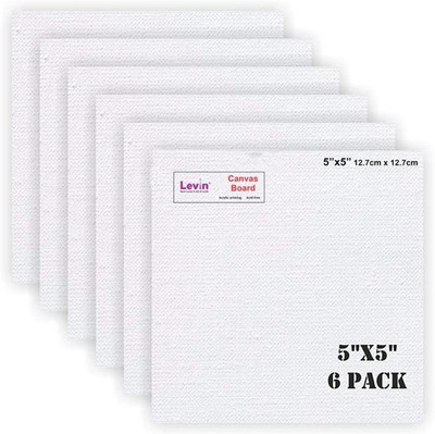 Levin canvas board Cotton Medium Grain Board Canvas (Set of 6)(White)