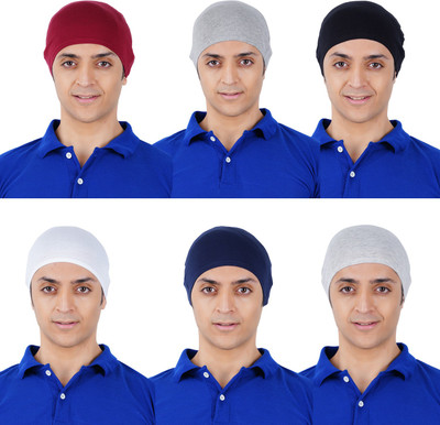 PRIDE APPAREL Solid Skull Cap Cap(Pack of 6)