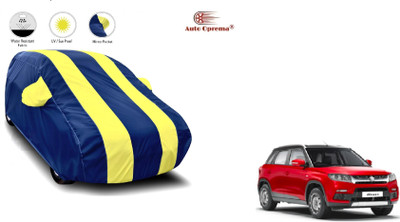 Auto Olprema Car Cover For Maruti Suzuki Vitara Brezza (With Mirror Pockets)(Blue, Yellow)