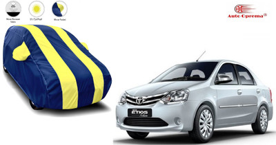 Auto Olprema Car Cover For Toyota Etios (With Mirror Pockets)(Blue, Yellow)
