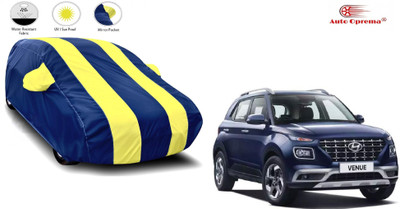 Auto Olprema Car Cover For Hyundai Venue (With Mirror Pockets)(Blue, Yellow)