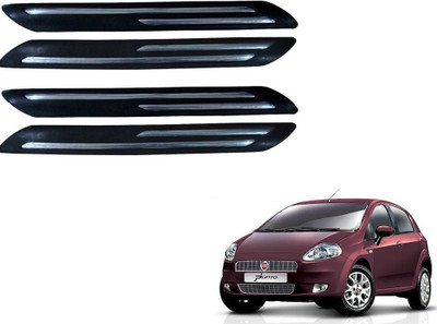 KOZDIKO Stainless Steel Car Bumper Guard(Black, Silver, Pack of 4, Fiat, Punto)