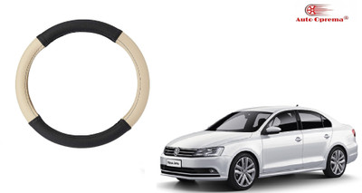 Auto Oprema Steering Cover For Volkswagen Jetta(Black,Beige, Leatherite)