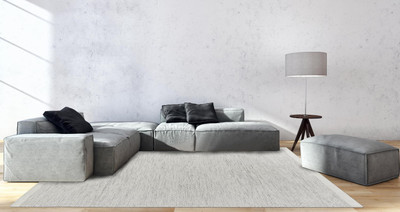CARPETLIVE.com White Wool Dhurrie(4 ft,  X 6 ft, Rectangle)