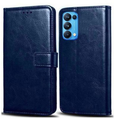 Turncoat Flip Cover for OPPO Reno5 Pro 5G(Blue, Grip Case, Pack of: 1)