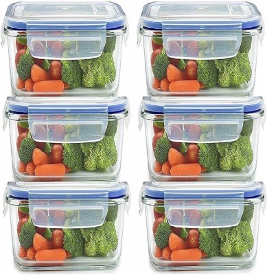 Maxigo Plastic Airtight Food Storage Container for Fridge with Lid for Meal, Food, Rice, Pasta,Pulses, Cereals, Fruits and Vegetables Microwave Safe Storage Box Container Jar - 350 ml Plastic Grocery Container(Pack of 6, Multicolor)