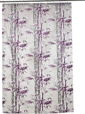 KUBER INDUSTRIES 214 cm (7 ft) PVC Blackout Shower Curtain Single Curtain(Floral, Purple)