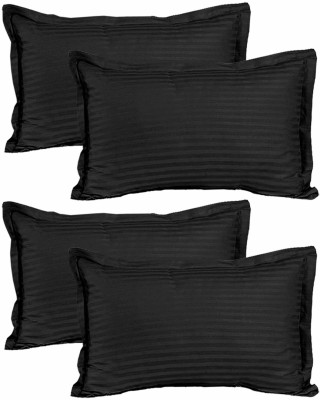 KUBER INDUSTRIES Self Design Pillows Cover(Pack of 4, 42.3 cm*67 cm, Black)