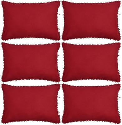 KUBER INDUSTRIES Self Design Pillows Cover(Pack of 6, 43 cm*61 cm, Maroon)