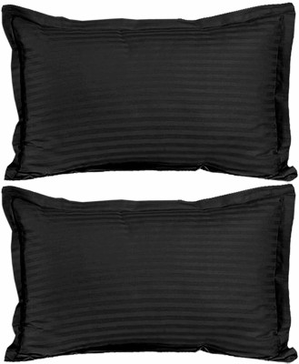 KUBER INDUSTRIES Cotton Pillows Cover(Pack of 2, 42.5 cm*67 cm, Black)