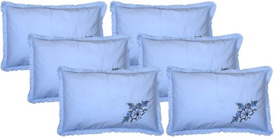 KUBER INDUSTRIES Self Design Pillows Cover(Pack of 6, 42.5 cm*67 cm, Blue)