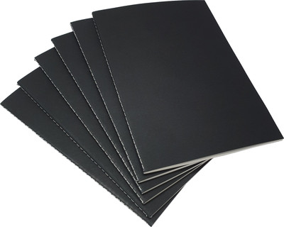 INNAXA Black (Pack of 6) 64 Ruled Pages A5 Notebook Ruled 64 Pages(Black, Pack of 6)