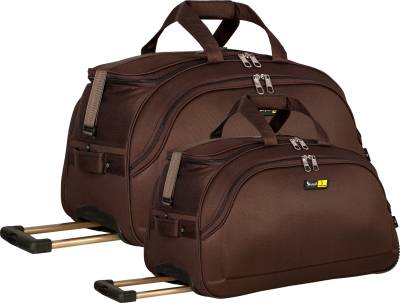 Polyester 20 Brown Luggage Trolley Bag