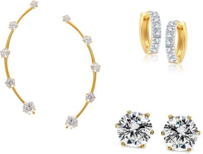 Aazeen Latest Fashionable American Diamond Alloy Earring Set