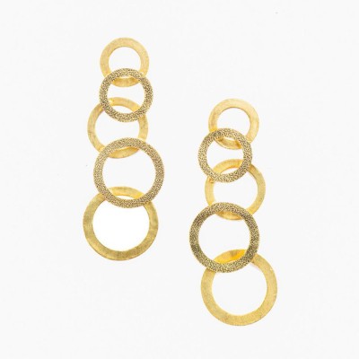 Trinketz by Cynthia Dangling Circle Earrings Brass Earring Set