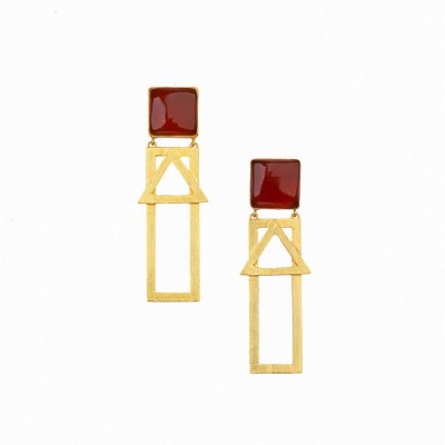 Trinketz by Cynthia Marquise Earring Carnelian Brass Earring Set