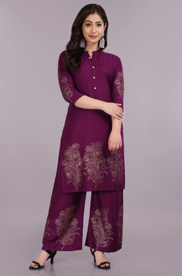 TUHINZIFAB Women Kurta Palazzo Set